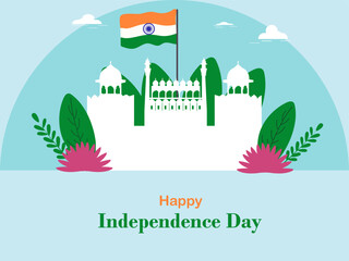 Happy Independence day celebration background design with tricolor flag vector illustration.