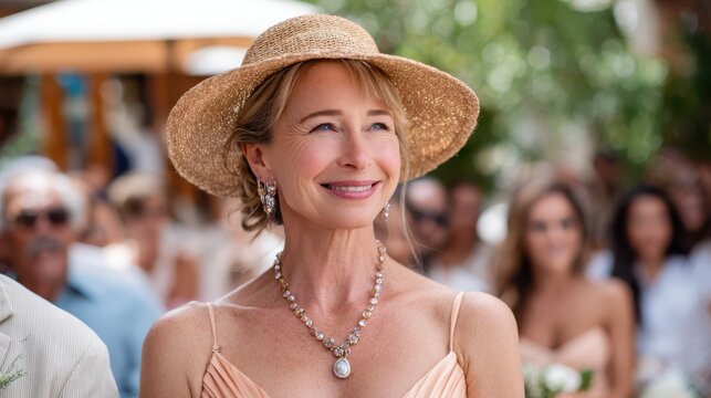 Joyful celebration of love under sunny skies at a romantic gathering