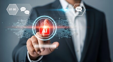 Ai security data protection artificial intelligence cyber security system technology concept