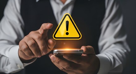 Mobile phone security alert notification warning error virus scam malware spam risk danger 92