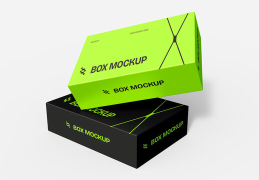 Stack Box Mockup Template