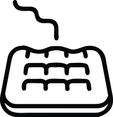 illustration of memory foam mattress with outline design and simplified mattress topper element