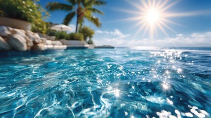 Captivating reflections shimmering in a tranquil pool under bright sunlight
