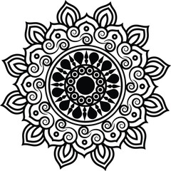 Elegant Black Mandala Vector Design
