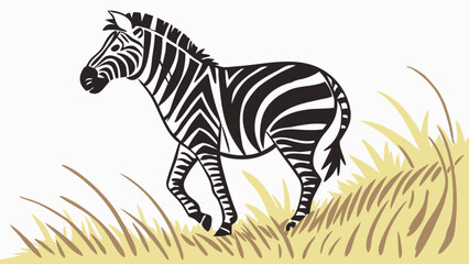 Fototapeta premium Zebra illustration drawing animal wildlife safari black and white stripes mammal nature graphic design art