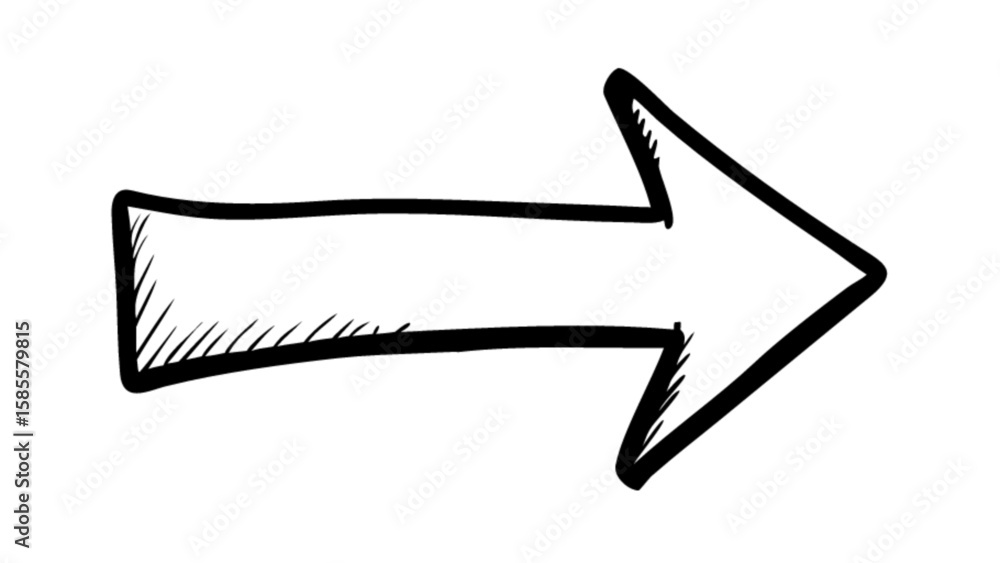 Aufkleber hand drawn arrow vector graphic illustration for direction navigation and design elements use case h