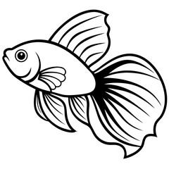 Colorful Betta Silhouette Illustration