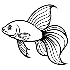 Colorful Betta Silhouette Illustration