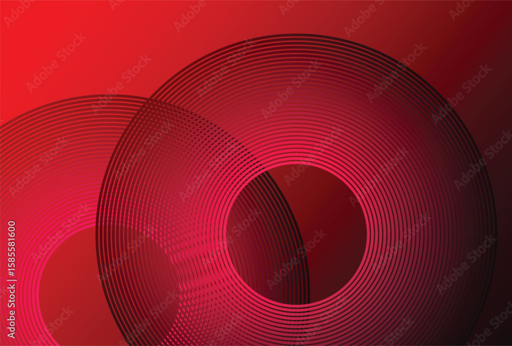 Poster red background of modern abstract minimalist lines geometric shapes with vector elements.