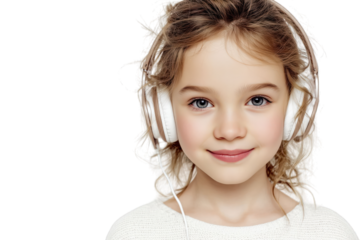 Young Girl Enjoying Music With Headphones