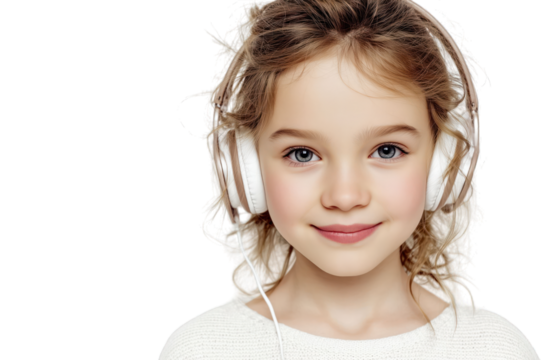 Young Girl Enjoying Music With Headphones