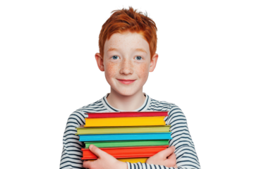 Red-haired Boy with Books