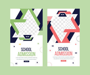 School Admission Instagram Story Template, admissions banner, social media post 