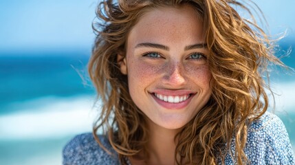 Bright smiles and ocean waves invite joy on a sunny beach day