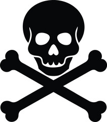  black head skull silhouette vector illustration