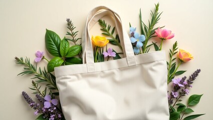 shopping bag with flowers