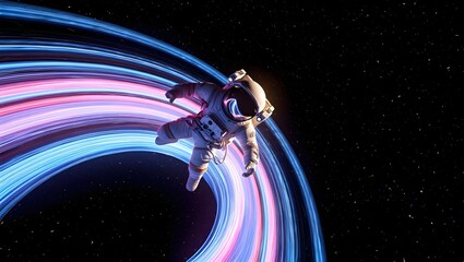 Astronaut space cosmic travel stars galaxy nebula sci fi exploration adventure trip