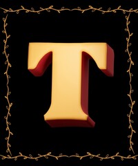 Mettalic alphabet on a black background