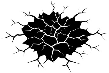 wall fracture texture effect silhouette vector illustration 