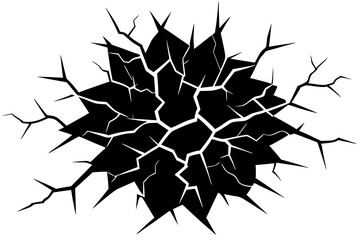 wall fracture texture effect silhouette vector illustration 