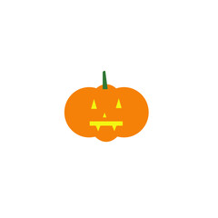 halloween pumpkin head, Vector illustration of a Halloween pumpkin with carved face, perfect for seasonal designs, greeting cards, and festive decorations. Isolated on transparent background.
