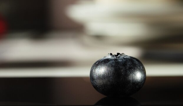 bluberry closeup on the table, short exposure