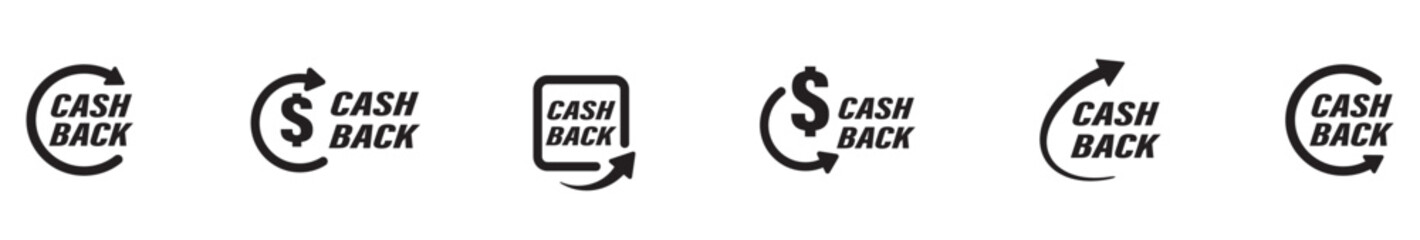 Cash back label collection. Cash back icons. Saving and money refund icons. Vector Illustration.