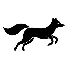 black running wolf vector