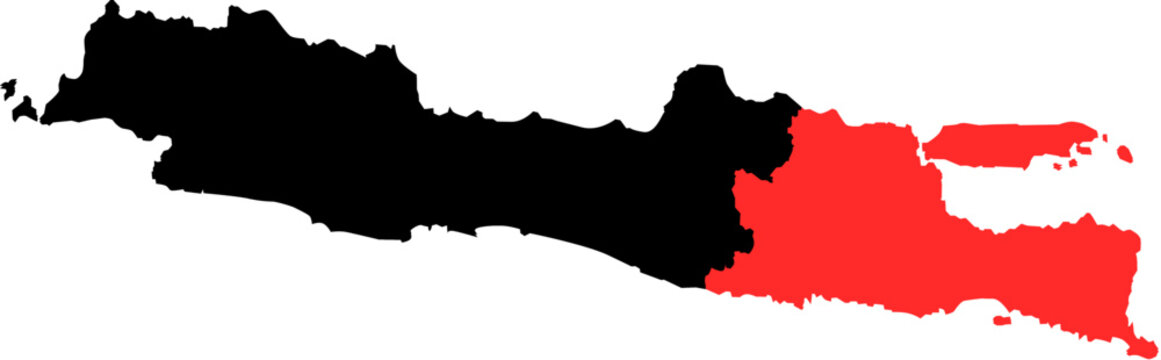 Javanese Island Highlighted in East Java