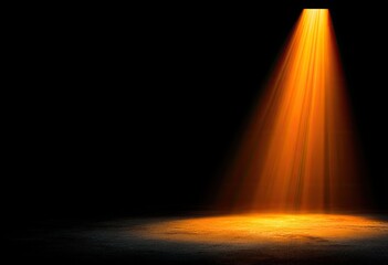 Spotlight illuminating dark stage floor