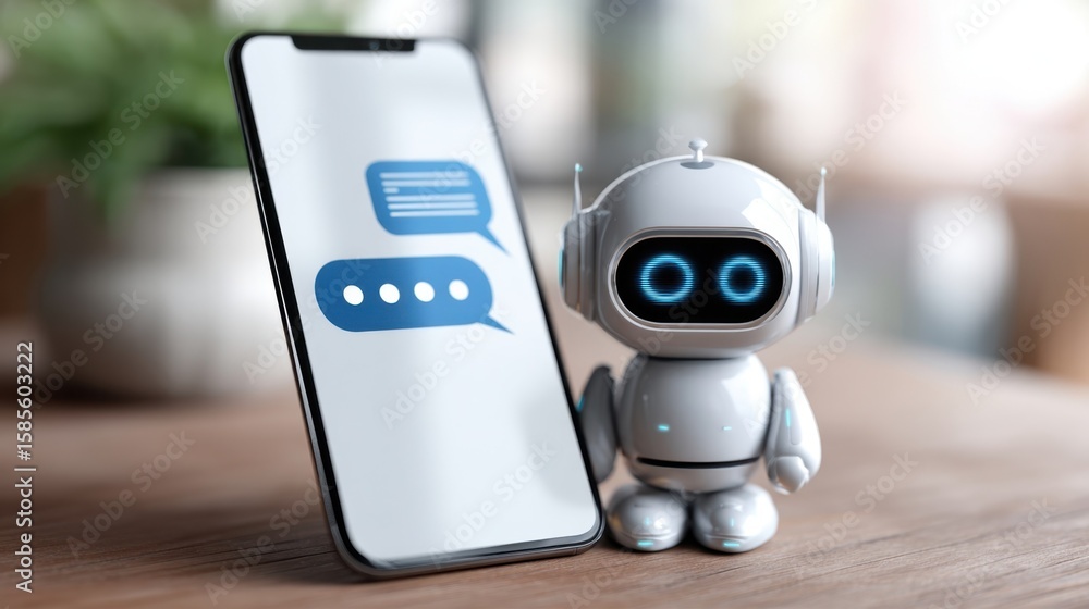 Poster a closeup of a digital device showcasing a smart chatbot designed for nonprofits emphasizing userfri