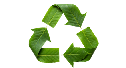 Sustainable Living: A Vibrant Green Recycling Symbol on transparent background