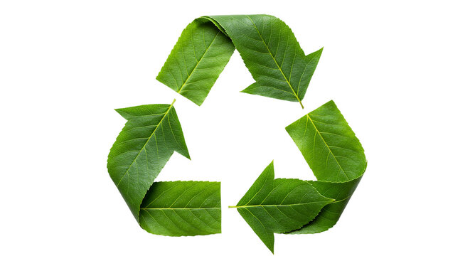 Sustainable Living: A Vibrant Green Recycling Symbol on transparent background