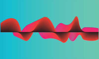 Abstract blue and pink gradient wave smooth flowing digital art vector background