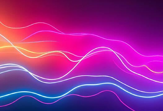Retro gradient abstract background with vintage 80s style neon colors and wavy lines, perfect for music or youth culture themes.