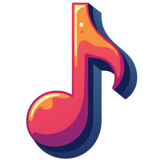 Obraz premium Vector SVG Icon of Musical Note with Colorful Gradient Style for Digital Media