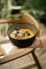 Healthy Granola Bowl with Fresh Fruits and Yogurt

