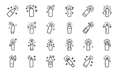 Food and Drink Outline Icons Collection A Comprehensive Set of Culinary Delights and Beverage Symbols