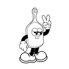 Retro character design from cool cutting board outline