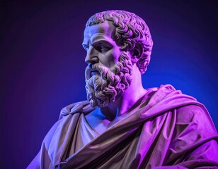 Obraz premium Ancient bust, dramatic lighting