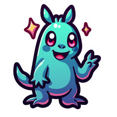 Cute Cartoon Vector SVG Illustration of a Friendly Dinosaur Character in Bright Colors with Flat Design Style for Children's Media