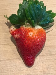 sch&ouml;ne frische Erdbeere asymmetrisch