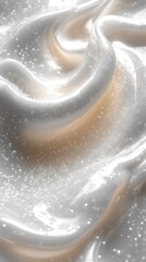Obraz premium Abstract Creamy White Liquid Splash Texture Background texture liquid splash white abstract wave ai