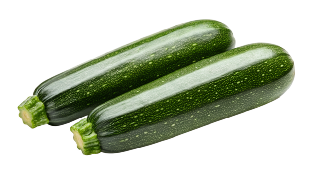 Green zucchini pair isolated on transparent background