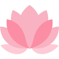 Minimalist Vector SVG Icon Set with Lotus Flower Floral Elements in Soft Pink Shades Modern Flat Style