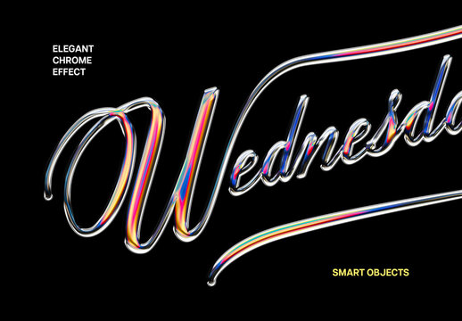 Magic Chrome Text Effect Mockup