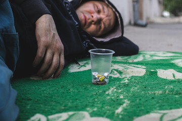 A homeless and desperate man has lost hope