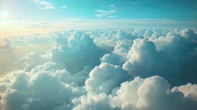 A dramatic sky with dense white clouds and patches of blue, suggesting a changeable weather pattern.