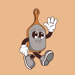 Retro character design from friendly cutting board