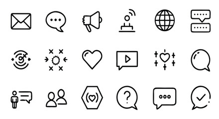 Clean Minimalist Computer and Tech Icon Set